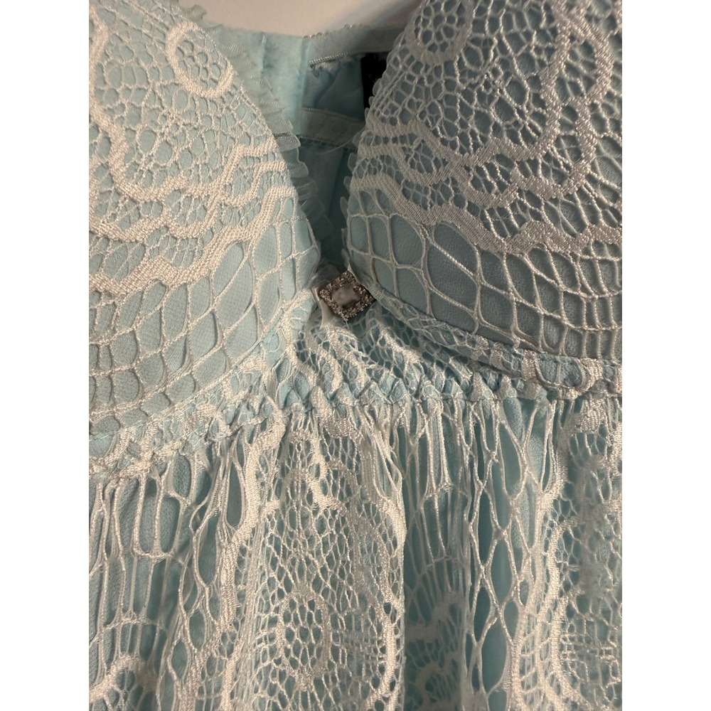 Cinema Etoile Babydoll Medium Light Blue Lace Padded Lingerie Coquette Boudoir - Picture 3 of 9